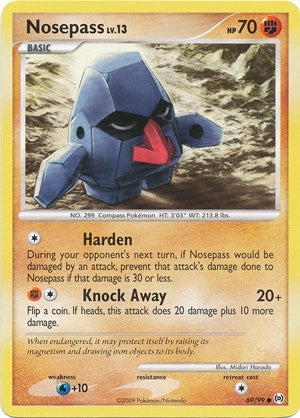 Pokemon Platinum Arceus Single Common Nosepass 69/99