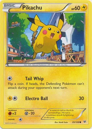 Pikachu 20/108 Common - Pokemon XY Roaring Skies Card
