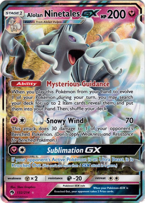 Alolan Ninetales GX - Sun & Moon: Lost Thunder 132/214 - Ultra Rare