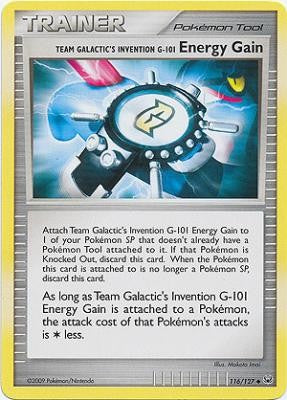 Pokemon Platinum Edition Uncommon Card - Energy Gain 116/127