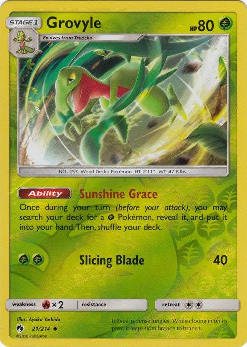 Grovyle - 21/214 (Reverse Foil) Pokemon » SM Lost Thunder Uncommon