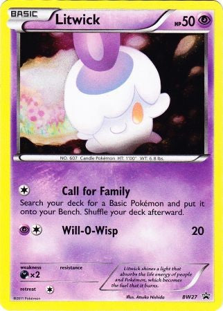 Litwick BW27 - Pokemon Black & White Holo Promo Card