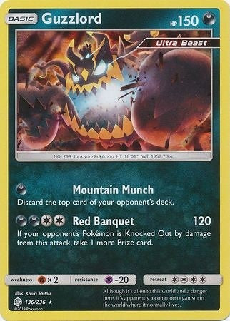 Guzzlord - 136/236 - Holo Rare Sun & Moon: Cosmic Eclipse Singles