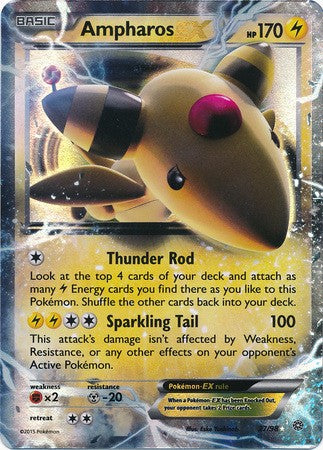 Ampharos EX 27/98 ULTRA RARE - Pokemon XY Ancient Origins Card