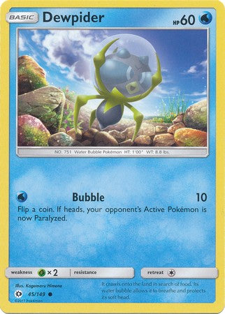 Dewpider 45/149 Common - Pokemon Sun & Moon Base Set Single Card