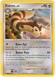 Pokemon Secret Wonders Rare Card - Furret 27/132