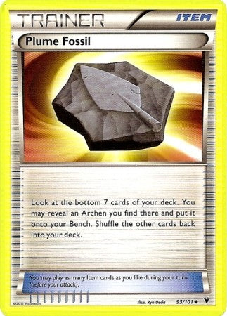 Pokemon Noble Victories Uncommon Trainer Card - Plume Fossil 93/101