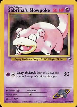 Pokemon Gym Heroes Common Card - Sabrina's Slowpoke 95/132