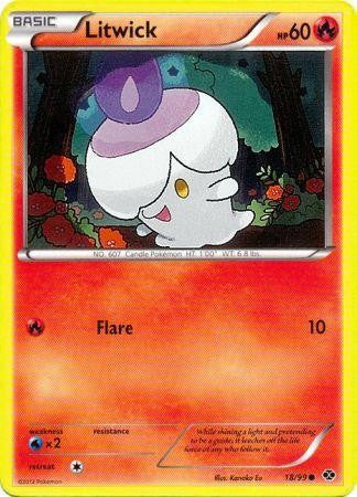 Pokemon Next Destinies Reverse Holo Common Card - Litwick 18/99