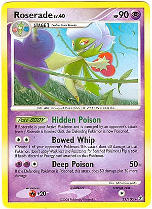 Pokemon Diamond and Pearl Stormfront Card - Roserade (R)
