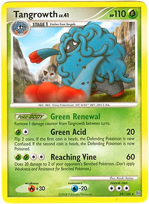 Pokemon Diamond and Pearl Stormfront Card - Tangrowth (R)
