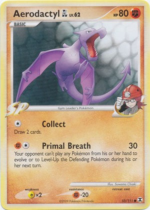 Pokemon Platinum Rising Rivals Single Card Common Aerodactyl GL 55/111