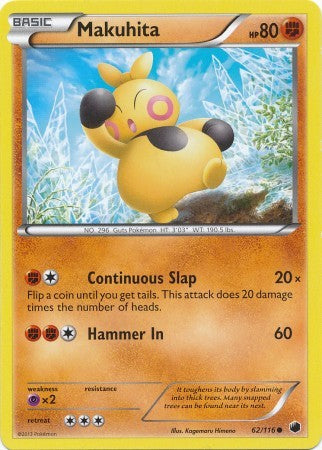 Makuhita 62/116 - Pokemon Plasma Freeze Common Card