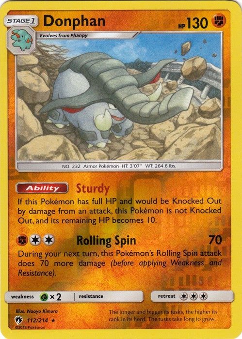Donphan - 112/214 (Reverse Foil) Pokemon » SM Lost Thunder Rare