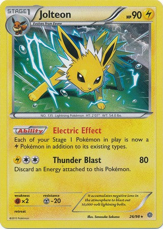 Jolteon 26/98 HOLO RARE - Pokemon XY Ancient Origins Card