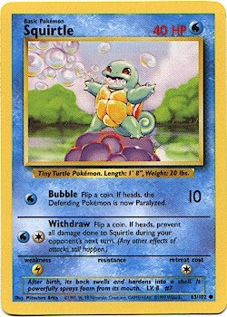 Pokemon Basic Common Card - Squirtle 63/102