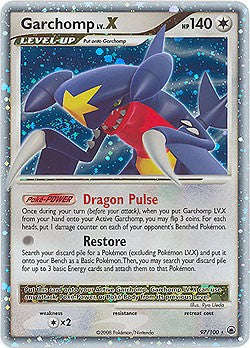 Pokemon Majestic Dawn Ultra Rare Card - Garchomp Lv .X 97/100