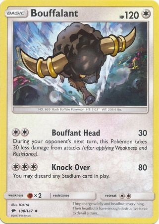 Bouffalant 108/147 Uncommon - Pokemon Sun & Moon Burning Shadows Card