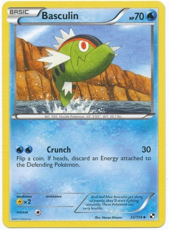 Pokemon Black & White Basculin 35/114 Uncommon Card