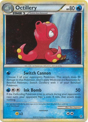 Pokemon Card HS Unleashed Single Card Holofoil Rare Octillery 6/95