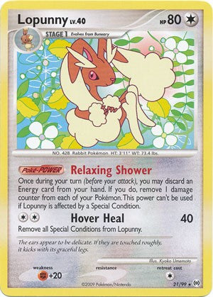 Pokemon Platinum Arceus Single Card Rare Lopunny 21/99