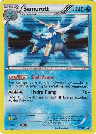 Pokemon Emerging Powers Holo Rare Promo Card - Samurott BW22