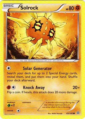 Solrock 83/160 - Common Pokemon XY Primal Clash Card