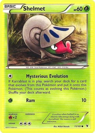 Pokemon Noble Victories Common Card - Shelmet 11/101