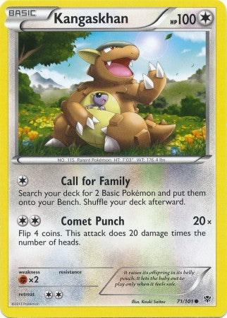 Kangaskhan 71/101 - Pokemon Plasma Blast Common Card