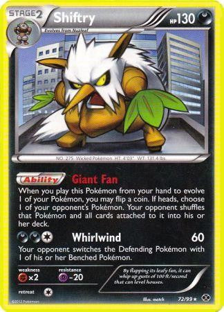Pokemon Next Destinies Reverse Holo Rare Card - Shiftry 72/99