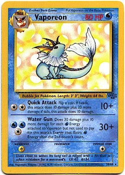 Pokemon Jungle Rare Card - Vaporeon 28/64