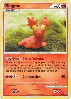 Pokemon Card HeartGold SoulSilver HS Undaunted Common Slugma 67/90