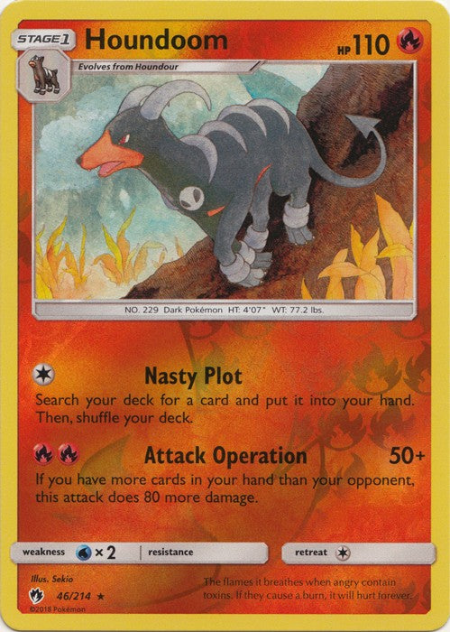 Houndoom - 46/214 (Reverse Foil) Pokemon » SM Lost Thunder Rare