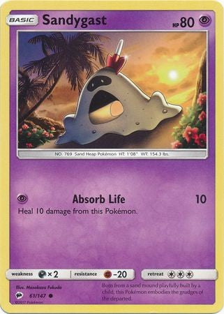Sandygast 61/147 Common - Pokemon Sun & Moon Burning Shadows Card