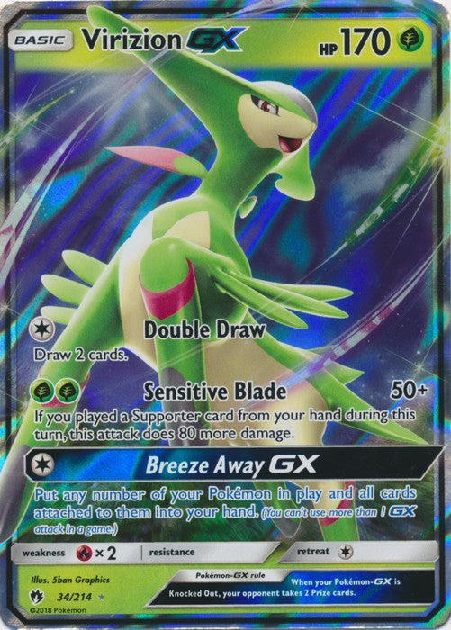 Virizion GX - 34/214 - Lost Thunder Ultra Rare