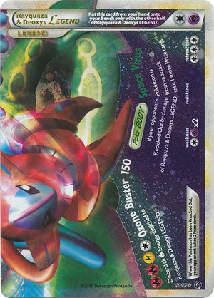 Pokemon HGSS Undaunted Holo Card - Rayquaza & Deoxys Legend 90/90