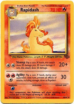 Pokemon Jungle Uncommon Card - Rapidash 44/64
