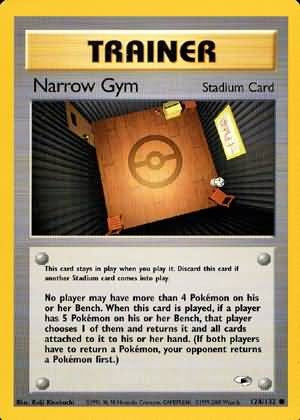 Pokemon Gym Heroes Common Card - Narrow Gym 124/132