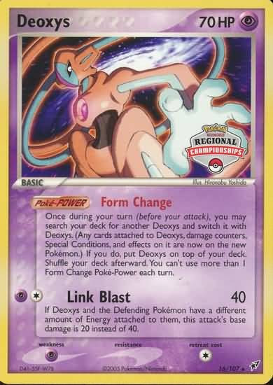 Pokemon Deoxys 16/107 (Regional Chmpionships) Rare Promo Single Card