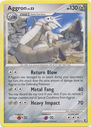 Pokemon Platinum Rising Rivals Single Card Rare Aggron 14/111