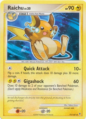 Pokemon Supreme Victors Uncommon Card - Raichu 77/147