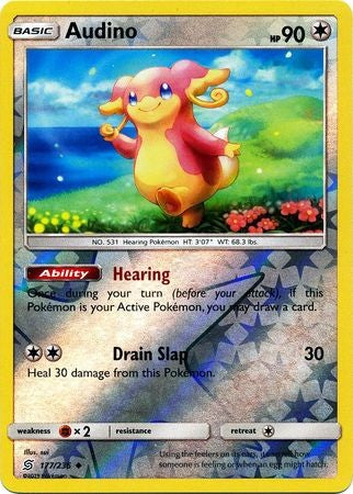 Audino - 177/236 - Uncommon Reverse Holo Sun & Moon: Unified Minds Reverse Holo