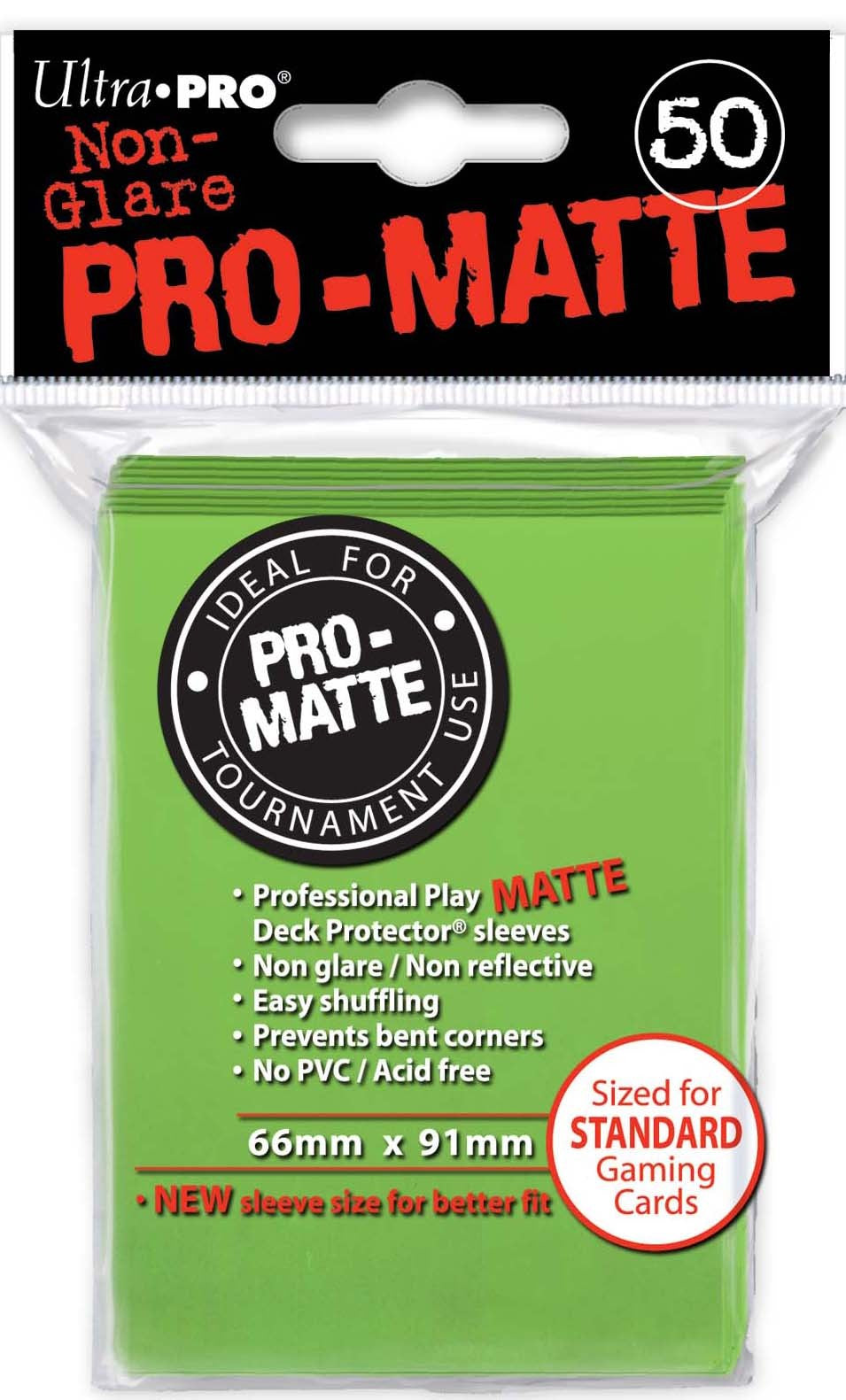Ultra Pro Pro-Matte Standard Sized Sleeves - Lime Green (50 Card Sleeves)