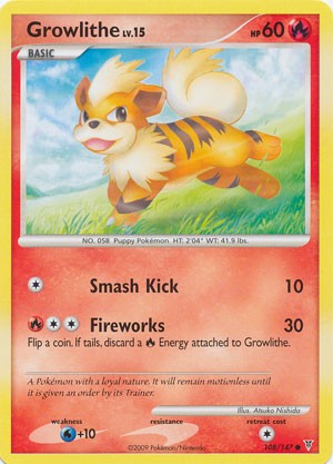 Pokemon Supreme Victors Common Card - Growlithe 108/147