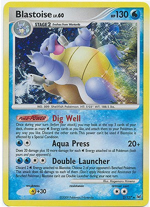 Pokemon Platinum Edition Holo Rare Card - Blastoise 2/127