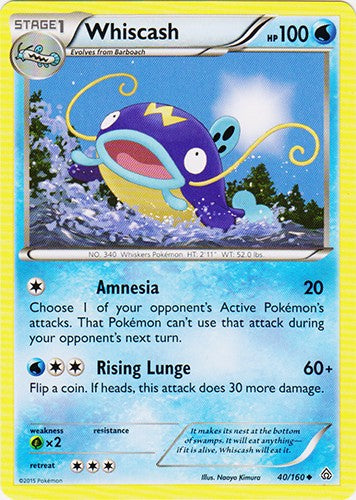 Whiscash 40/160 - Uncommon Pokemon XY Primal Clash Card