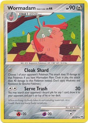 Pokemon Platinum Arceus Single Card Uncommon Wormadam Trash Cloak 51/99