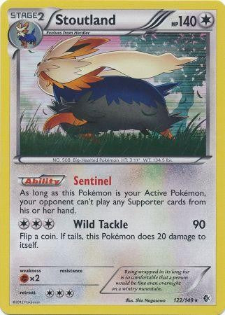Stoutland 122/149 - Pokemon Boundaries Crossed Holo Rare Card