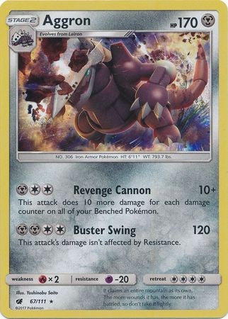 Aggron 67/111 Holo Rare - Pokemon Crimson Invasion Card