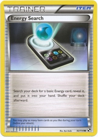 Pokemon Black & White Energy Search 93/114 Common Card